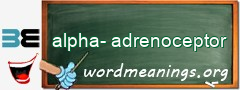 WordMeaning blackboard for alpha-adrenoceptor